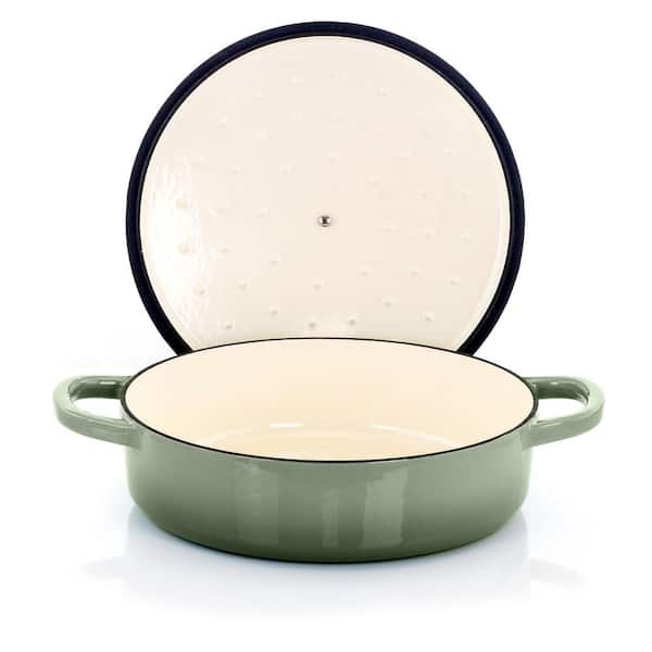 Artisan 5 Qt. Round Pistachio Green Enameled Cast Iron Braiser Pan with Self Basting Lid Artisan 5 Qt. Round Pistachio Green Enameled Cast Iron Braiser Pan with Self Basting Lid