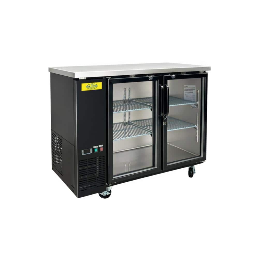 48 in. 11.8 cu. ft. Beer Glass Door Refrigerator Case EUB48G Black