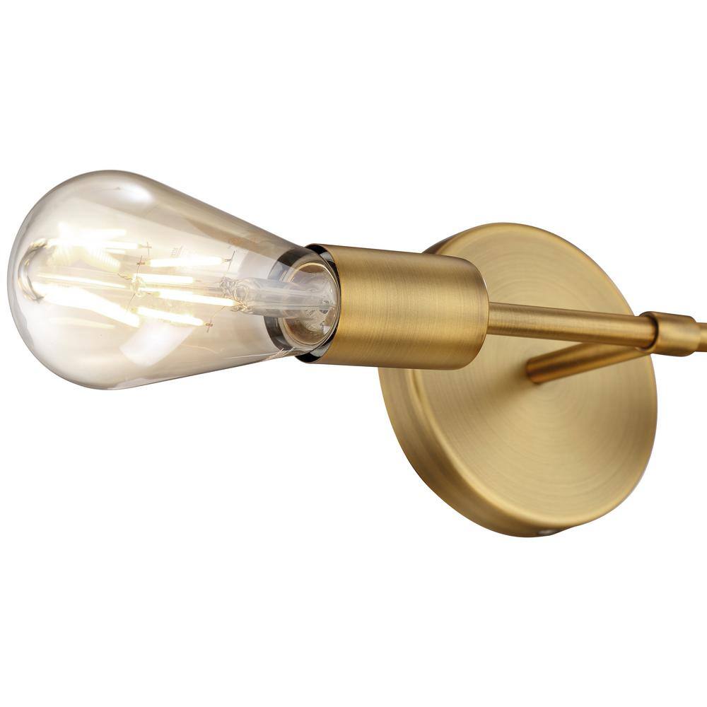 Iconic Dimmable LED Wall Sconce in Antique Brushed Brass and Black