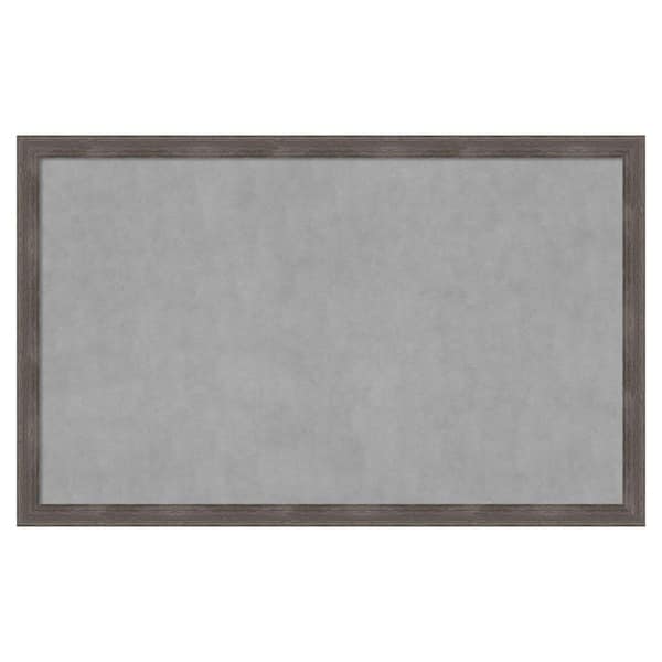 Amanti Art Pinstripe Lead Grey 43 in. x 27 in Framed Magnetic Board
