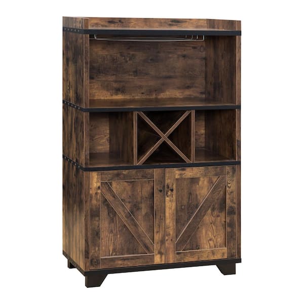 Furniture of America Capalli Distressed Wood Buffet with 7-Shelf