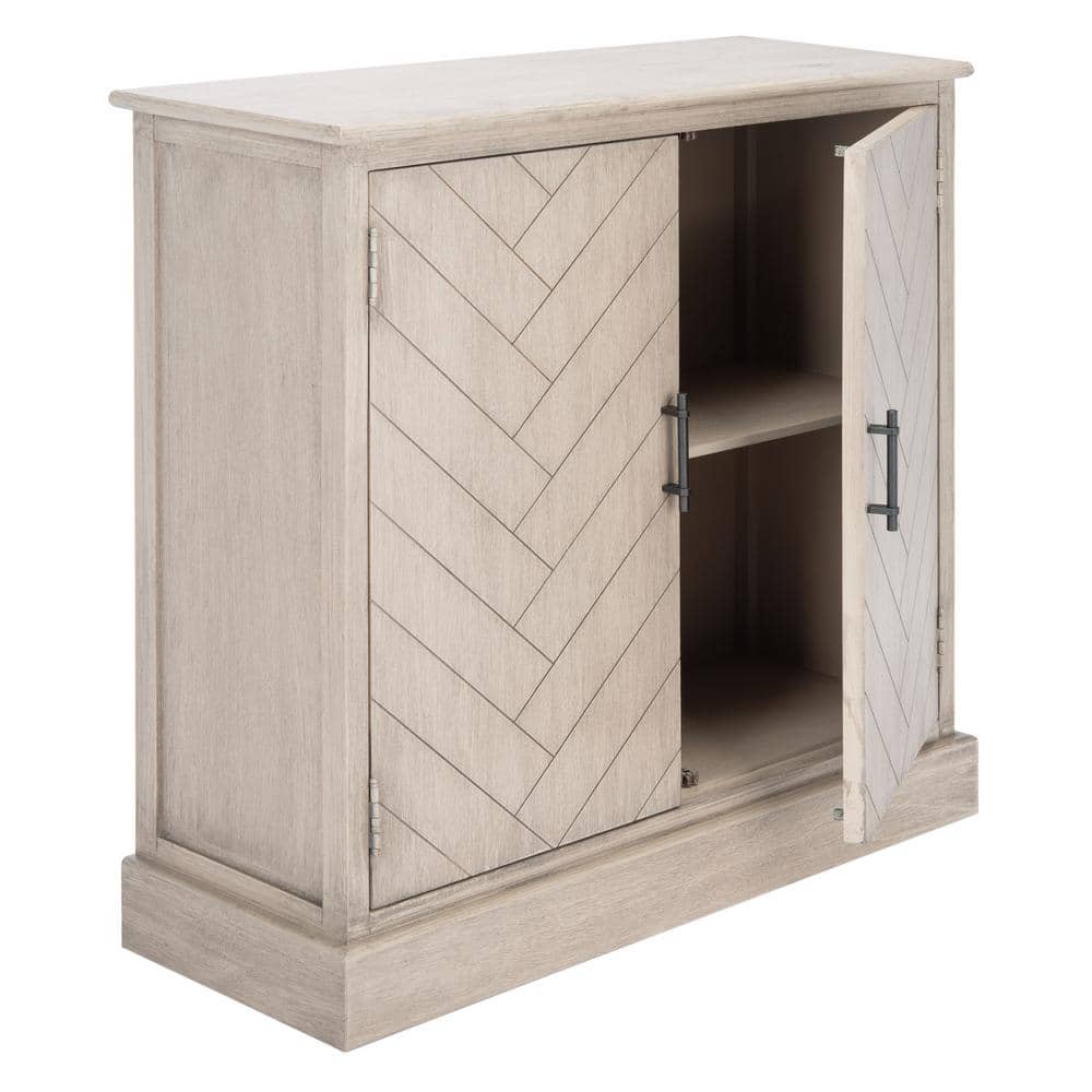Peyton Greige Herringbone 2-Door Wooden Sideboard