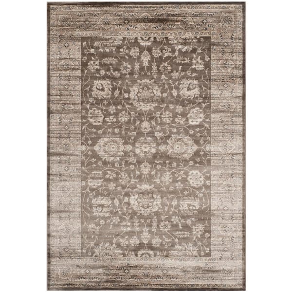 SAFAVIEH Vintage Brown/Ivory 5 ft. x 8 ft. Speckled Distressed Border Area Rug