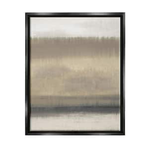 Countryside Landscape Brown Grassland Painting by Elizabeth Medley Floater Frame Abstract Wall Art Print 31 in. x 25 in.