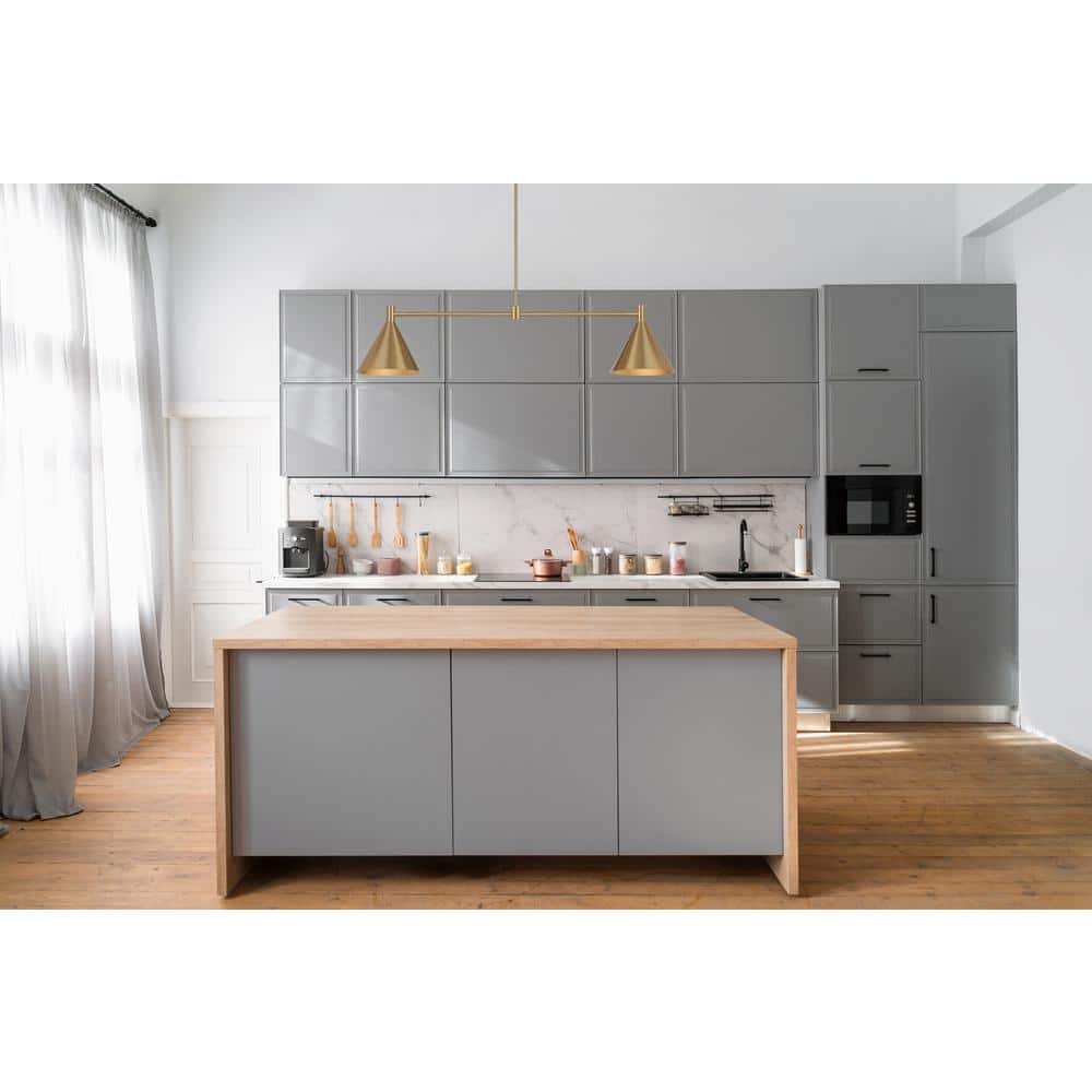 Noble Brass Adjustable 2-Light Metal Linear Chandelier