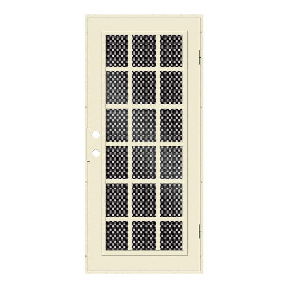 Classic Beige Aluminum Alloy French Door with Perforated Screen