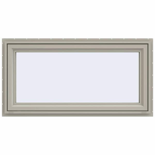 JELD-WEN 47.5 in. x 23.5 in. V-4500 Series Desert Sand Vinyl Awning Window with Fiberglass Mesh Screen