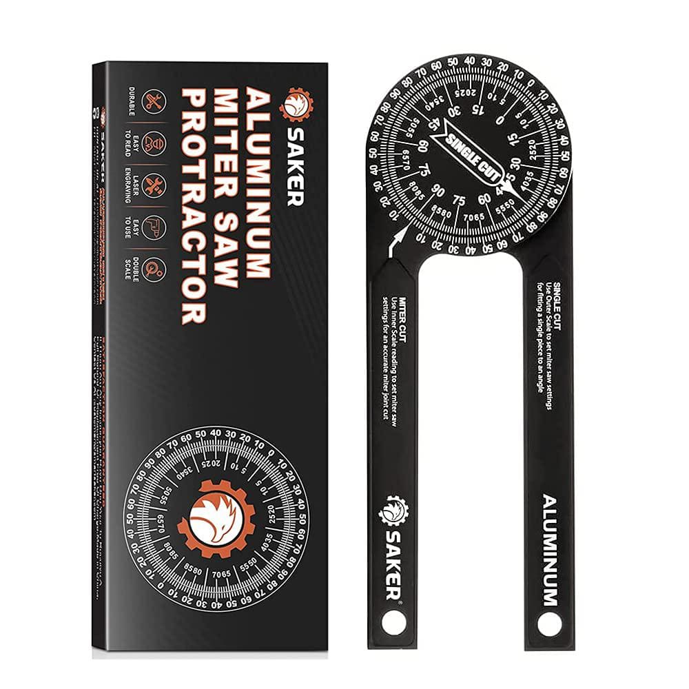 Miter Saw Protractor, 7 Inch Aluminum Protractor Angle Finder Featuring Pre