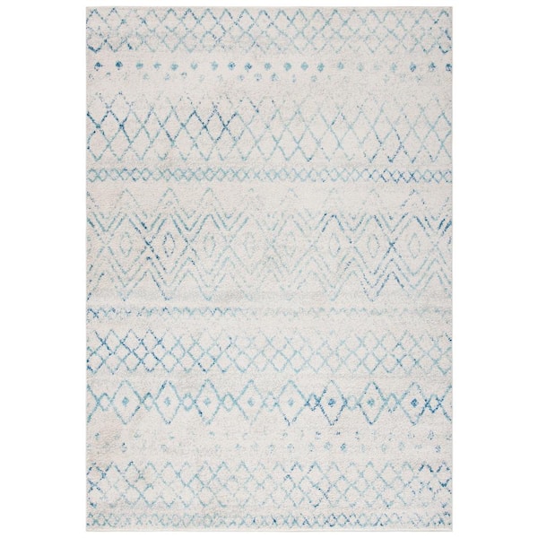 SAFAVIEH Madison Ivory/Aqua 7 ft. x 9 ft. Area Rug