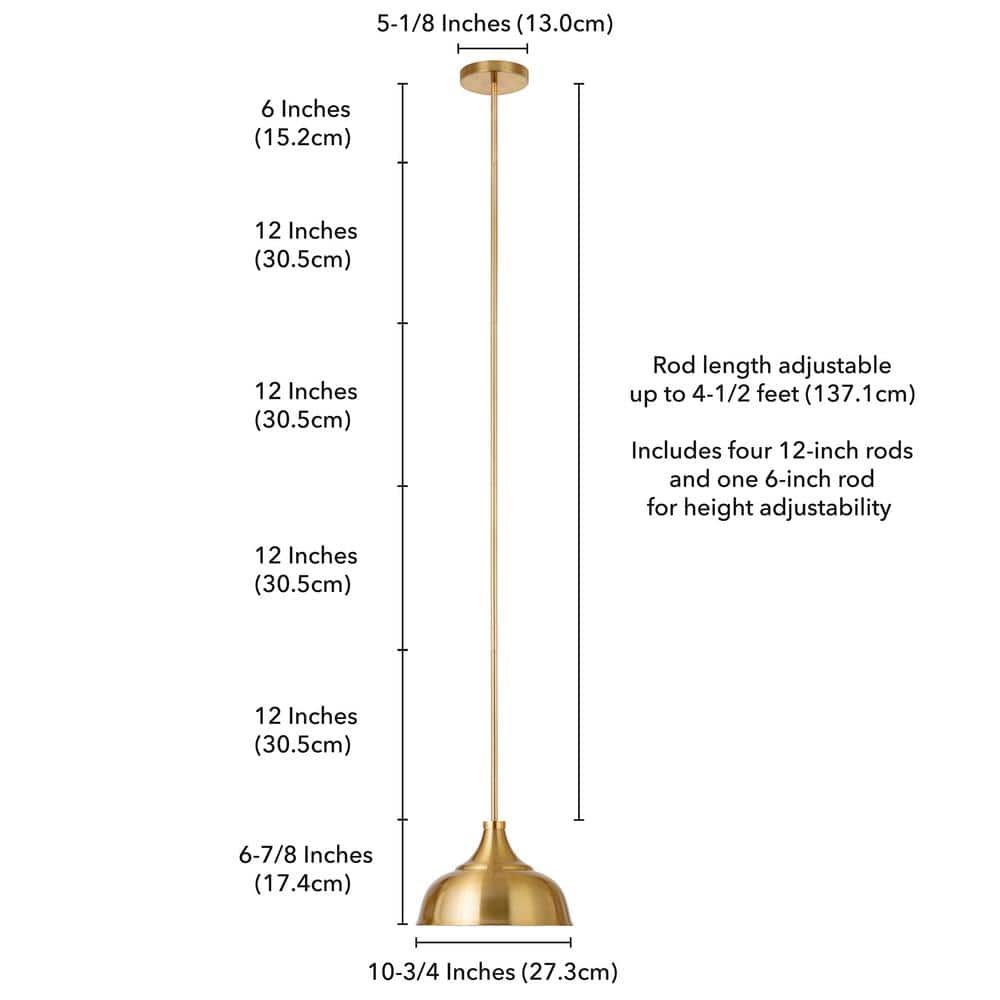 Mackenzie Brass Dome Shade LED Drop Light