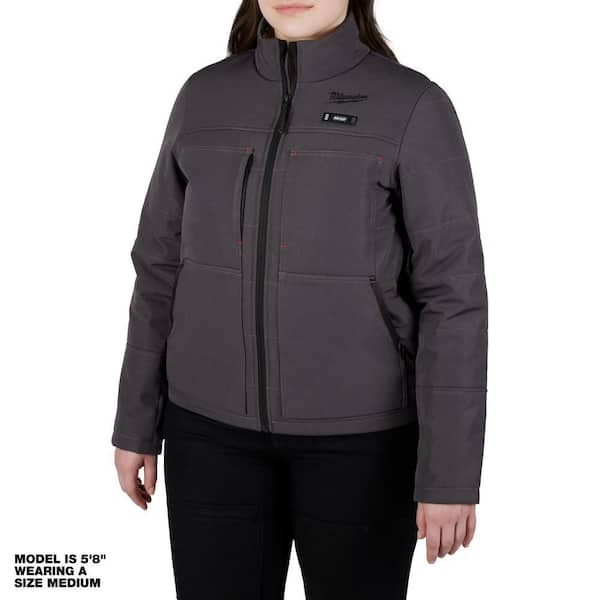 Milwaukee Women's X-Large M12 12V Lithium-Ion Cordless AXIS Gray Heated Jacket with (1) 3.0 Ah Battery and Charger