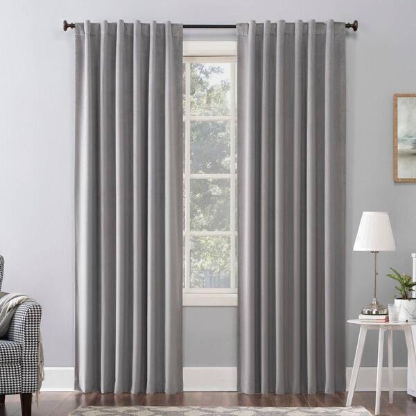 Amherst Velvet Noise Reducing Thermal Gray Polyester 50 in. W x 96 in. L Blackout Curtain Double Panel