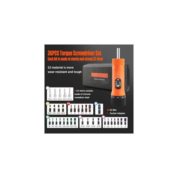 YICHUHAOXI 36-Piece Torque Screwdriver Wrench Set 1/4 in. Shank