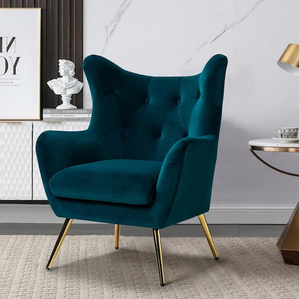 teal wingback recliner