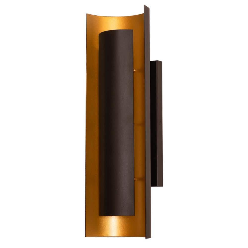 Elegant Bronze & Black Dimmable LED Vanity Sconce