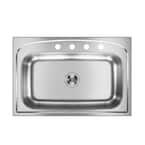 Pergola 33 in. Drop in Single Bowl 20 Gauge Stainless Steel Kitchen Sink