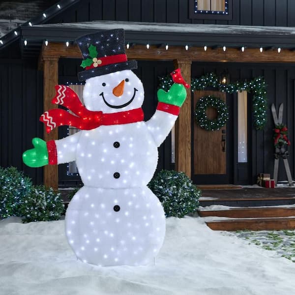 8 ft. Yuletide Lane Giant-Sized LED Snowman Holiday Yard Decoration Y15