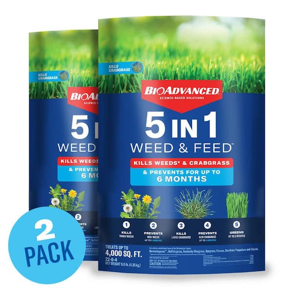 BIOADVANCED 9.6 lbs. Granules 5-In-1 Weed and Feed for Northern