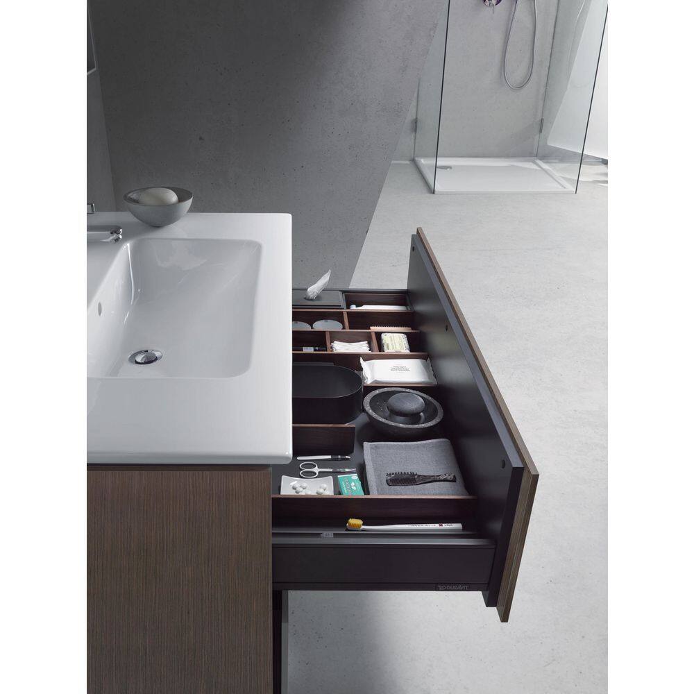 Brushed Dark Oak Wall Mounted Single Bathroom Vanity Base