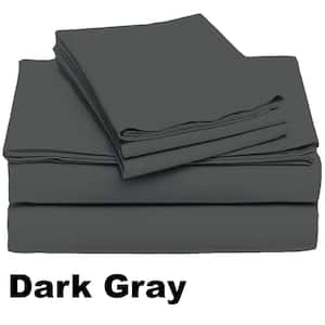 4-Piece Dark Gray Full Sheet Set