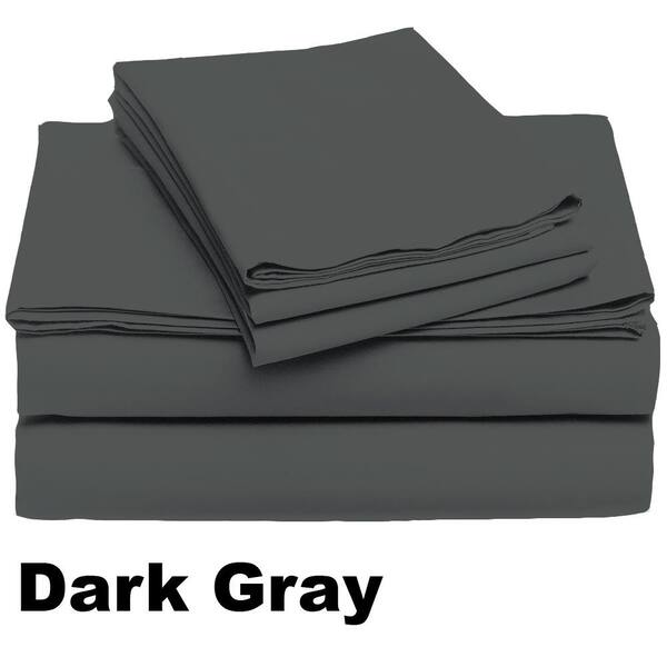 Unbranded 4-Piece Dark Gray Full Sheet Set