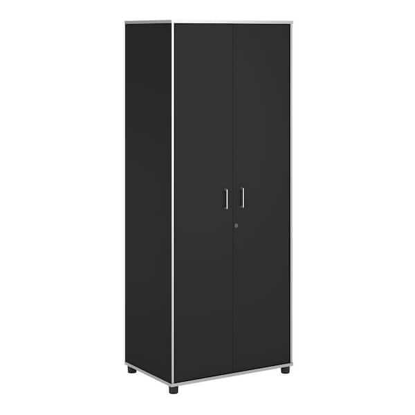 SystemBuild Wood Freestanding Garage Cabinet in Black Stipple (30 in. W x 74 in. H x 20 in. D)