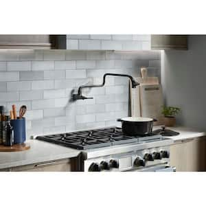 Graze Wall Mount Pot Filler Kitchen Faucet in Matte Black