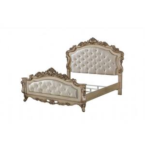 70 in. x 91 in. x 69 in. Fabric Antique White Wood Upholstered (HBFB) Queen Bed