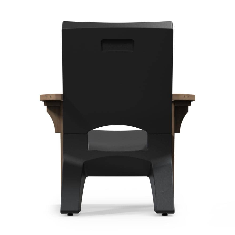 Mesa Black and Brown Resin and Wood 3-Piece Outdoor Seating Set