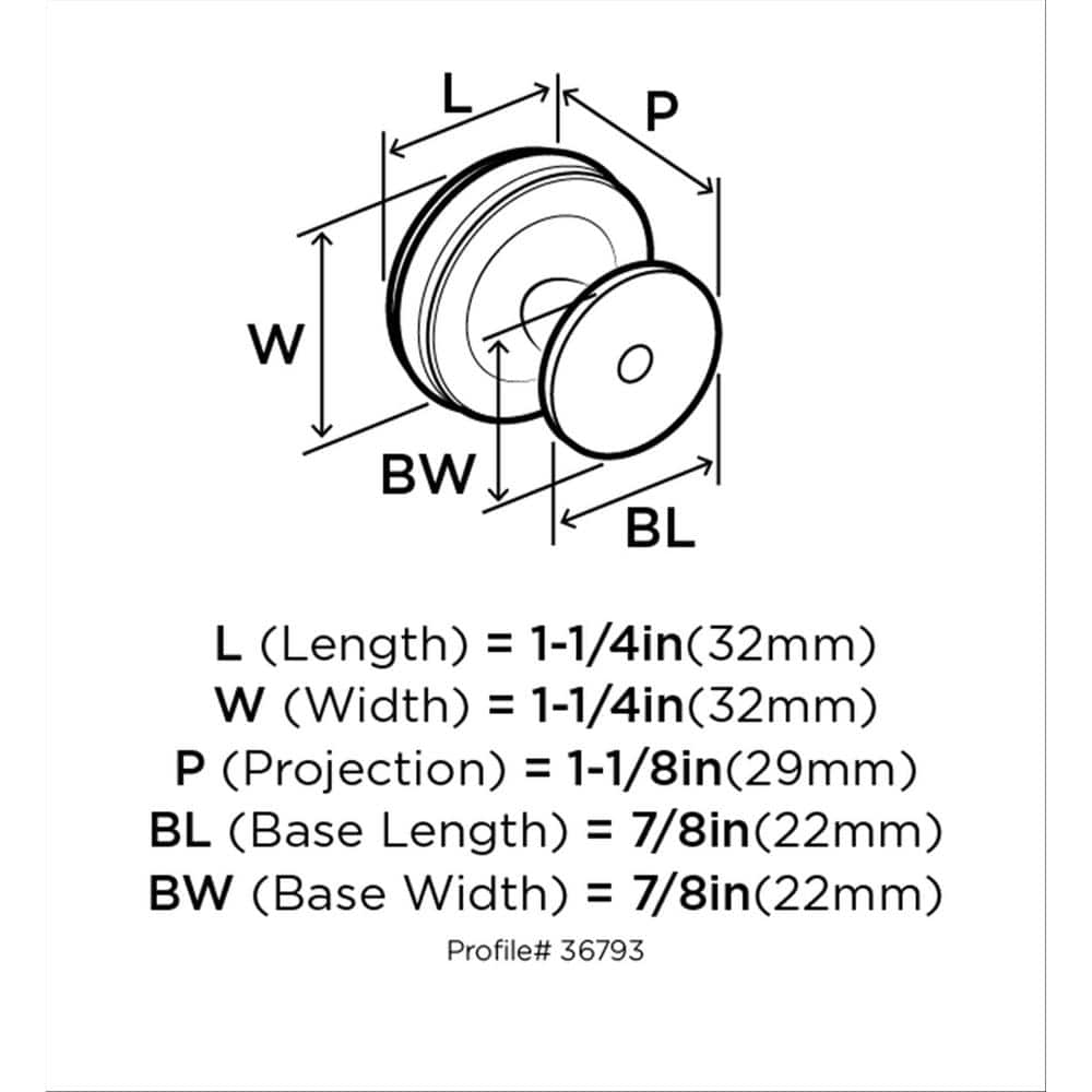 Satin Nickel Round Traditional Cabinet Knob with Mounting Hardware