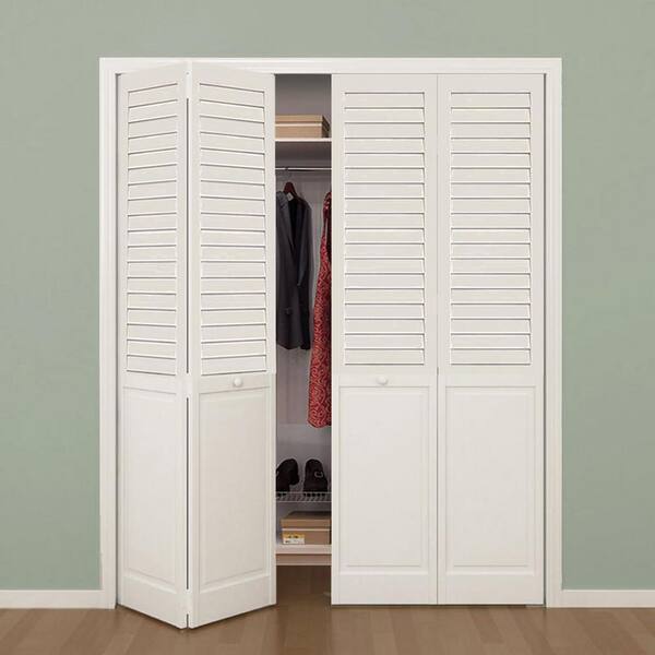 Kimberly Bay 80 in. x 32 in. Plantation Louver-Panel Solid Core
