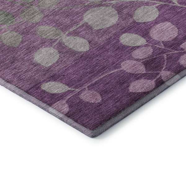 Mayfield Premium Machine Washable Abstract AMF1900 Purple 8 ft. x 10 ft. Area Rug