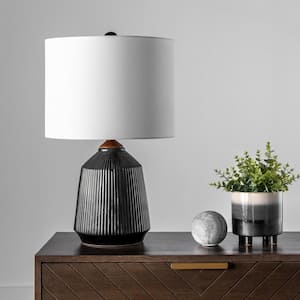 Greeley 24 in. Black Contemporary Table Lamp with Shade
