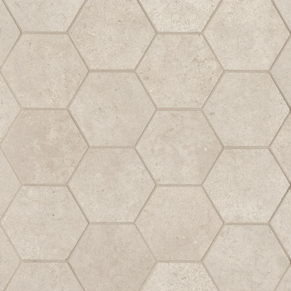 Bedrosians Materika Sand 12 in. x 12 in. Hexagon Matte Porcelain Floor ...
