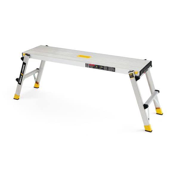 Gorilla Ladders - 4 ft. x 12 in. x 20 in. Aluminum Slim-Fold Work Platform, 300 lbs. Load Capacity