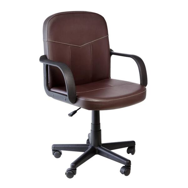 null Brown Bonded Leather Mid-Back Chair