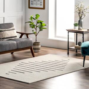 Jules Ivory 6 ft. x 9 ft. Geometric Wool & Cotton Area Rug