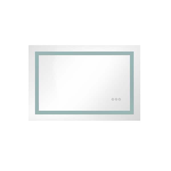 GOGEXX 36 in. x 28 in. Bathroom LED Mirror Is Multi-Functional Each Function Is Controlled by A Smart Touch Button