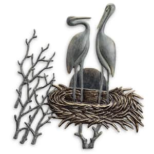 Cranes in Nest Wall Plaque