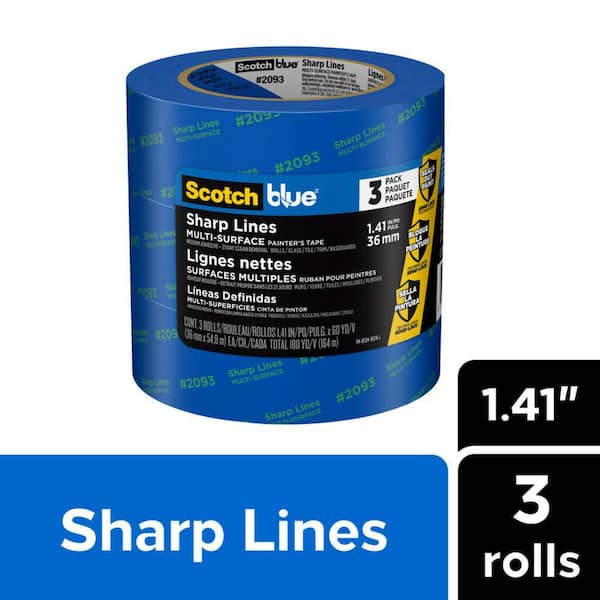 3M ScotchBlue 1.41 in. x 60 yds. Sharp Lines Multi-Surface Painter's Tape with Edge-Lock (3-Pack)