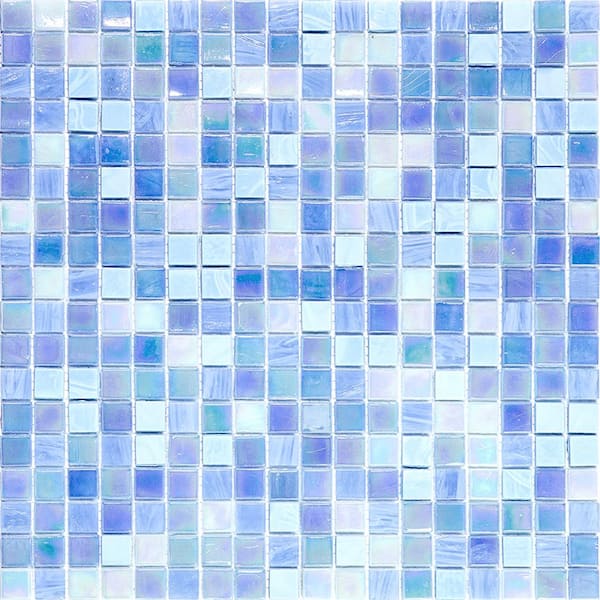 Mingles 11.6 in. x 11.6 in. Glossy Sky Blue Glass Mosaic Wall and Floor Tile (18.69 sq. ft./case) (20-pack)