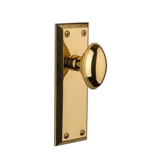 Grandeur Fifth Avenue Polished Brass Plate with Double Dummy Eden Prairie Knob