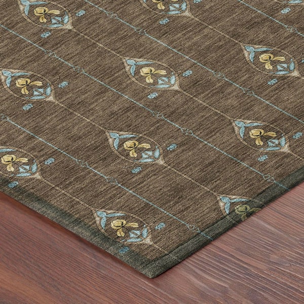 Chantille Machine Washable Indoor/Outdoor Abstract ACN2691 Chocolate 2 ft. x 3 ft. Accent Rug