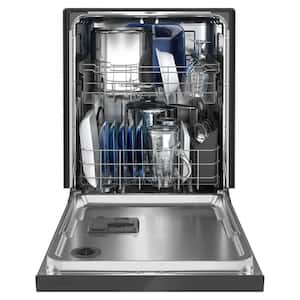 24 in. Black Front Control Built-In Tall Tub Dishwasher with Stainless Steel Tub and Dual Power Filtration, 50 dBA