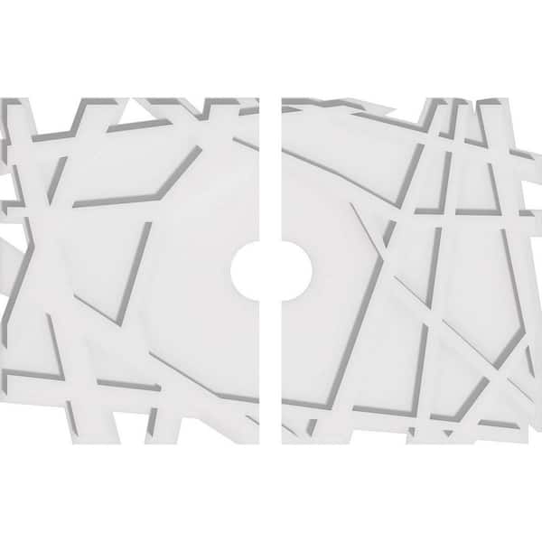 Ekena Millwork 26 in. W x 17-3/8 in. H x 3 in. ID x 1 in. P Novo Architectural Grade PVC Contemporary Ceiling Medallion (2-Piece)