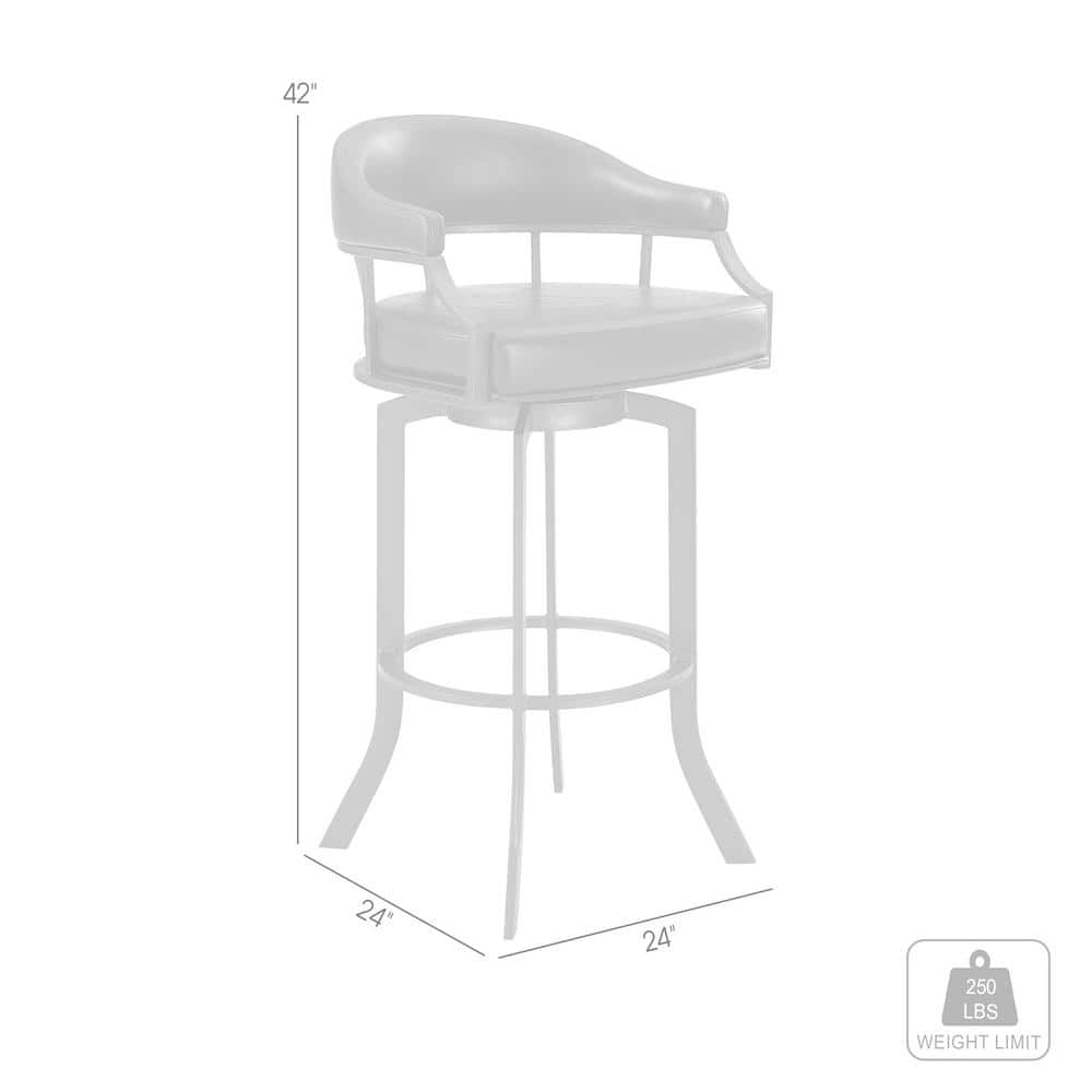 Transitional Swivel Saddle 24" Black Leather and Metal Bar Stool