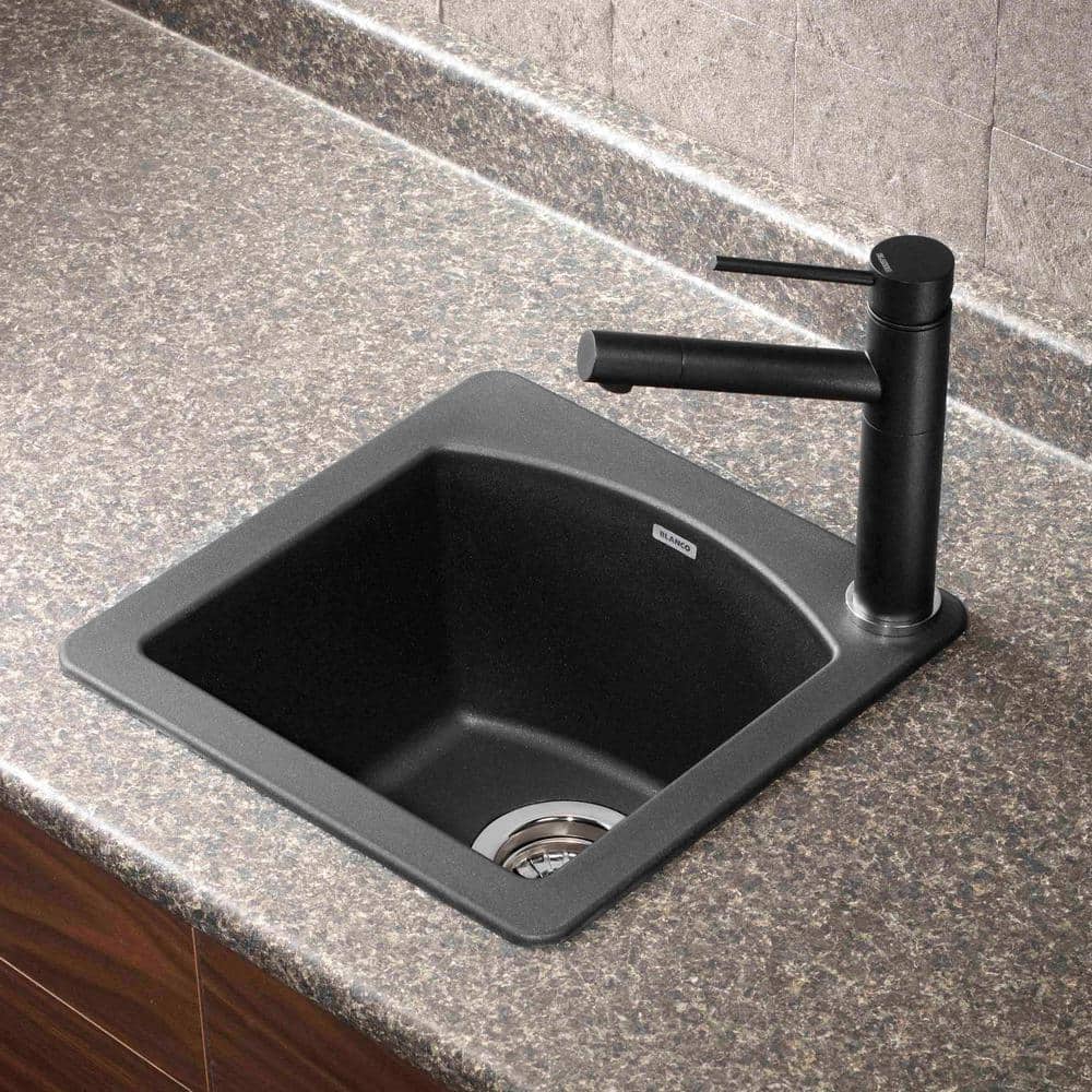 Anthracite Granite Composite Drop-In Bar Sink with 8" Depth