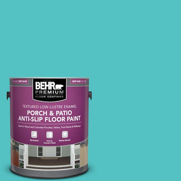 BEHR PREMIUM 1 gal. #500B-4 Gem Turquoise Textured Low-Lustre Enamel Interior/Exterior Porch and Patio Anti-Slip Floor Paint