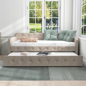 Brioni Beige Twin Upholstered Daybed with Trundle