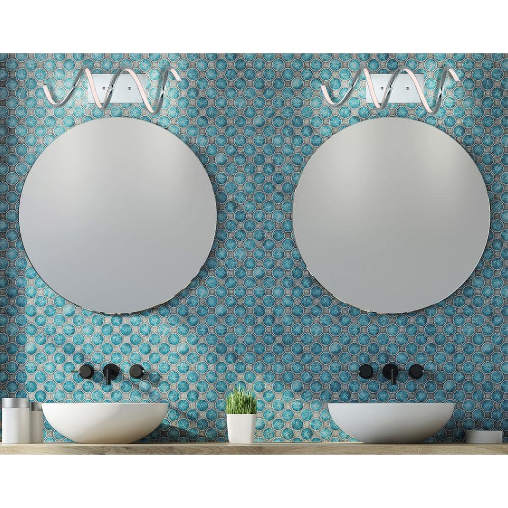 Scribble 20.5" Chrome Modern LED Vanity Wall Sconce